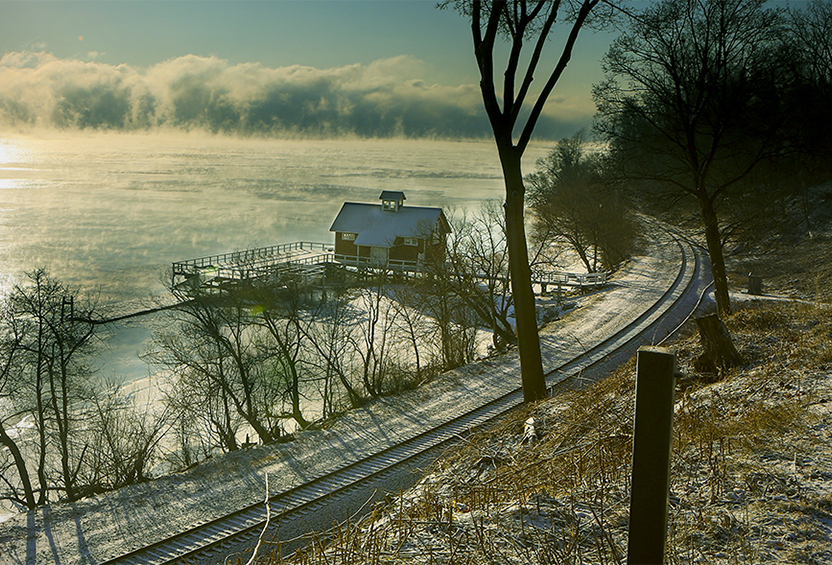 frosted lake