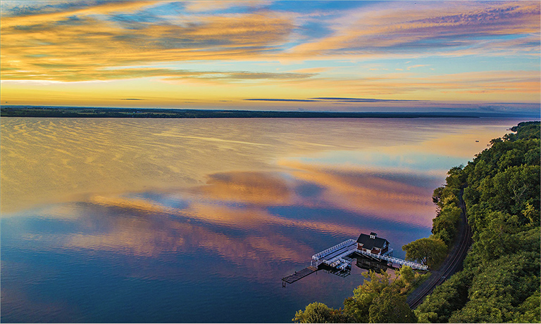 sunset over the lake